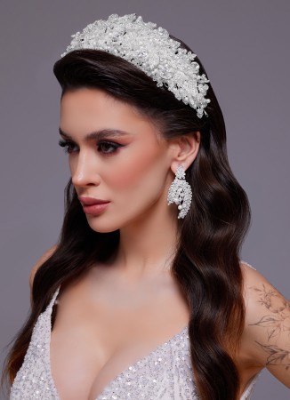Bridal Crown Accessories Models Wedding Dress White Dress